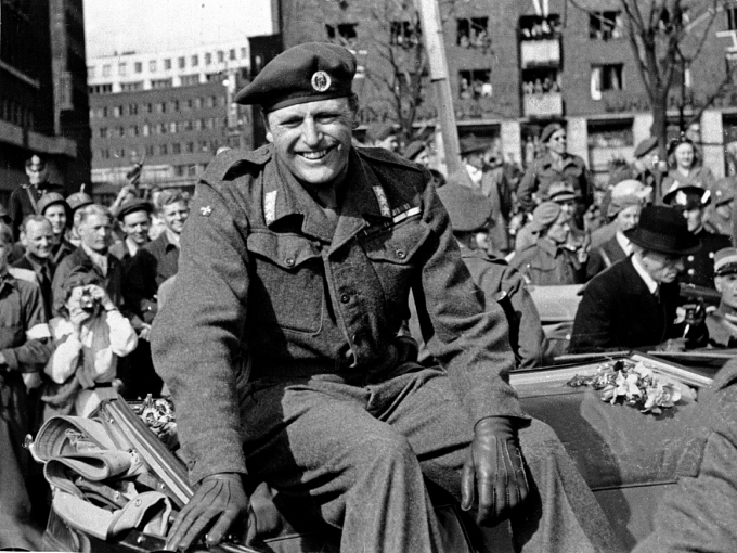 Den 13. mai 1945 kunne Kronprins Olav endelig vende tilbake til Norge. (Foto: Scanpix 